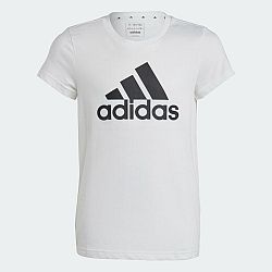 ADIDAS Dievčenské tričko s veľkým logom bielo-čierne 7-8 r 128 cm