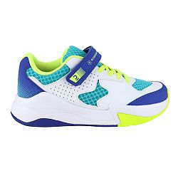 ALLSIX Detská volejbalová obuv VS100 Confort so suchým zipsom bielo-modro-zelená tyrkysová 34
