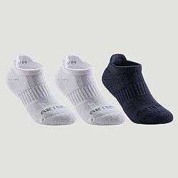 ARTENGO Detské tenisové ponožky RS 500 nízke čierne sivé 3 páry čierna 31-34