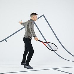 ARTENGO Pánska bunda Soft na tenis tmavozelená khaki 2XL