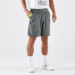ARTENGO Pánske tenisové šortky Dry priedušné kaki khaki XL