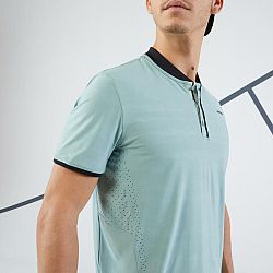 ARTENGO Pánske tenisové tričko Dry+ krátky rukáv zelené khaki XL