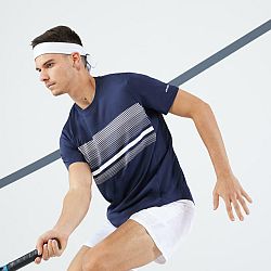 ARTENGO Pánske tenisové tričko Essential s krátkym rukávom tmavomodré 2XL