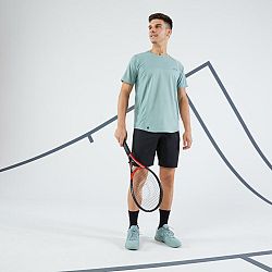 ARTENGO Pánske tenisové tričko s krátkym rukávom Dry Gaël Monfils sivo-zelené khaki XL