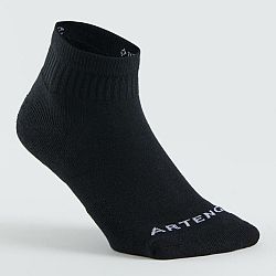 ARTENGO Stredne vysoké tenisové ponožky RS 100 3 páry čierne 39-42