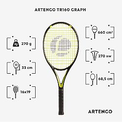 ARTENGO Tenisová raketa TR160 Graph čierna GRIP 1