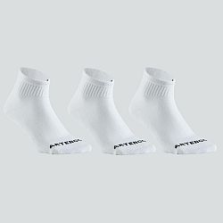 ARTENGO Tenisové ponožky RS 100 stredne vysoké 3 páry biele 43-46
