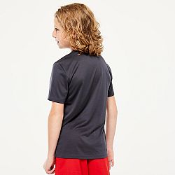 DECATHLON Detské funkčné tričko sivo-čierne šedá 7-8 r (123-130 cm)