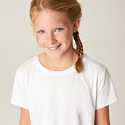 DOMYOS Bavlnené dievčenské tričko biele 12-13 r (149-159 cm)