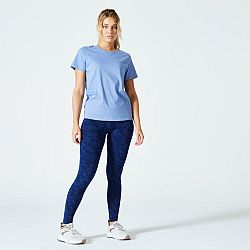 DOMYOS Dámske tričko na fitness 500 Essentials modré 2XL