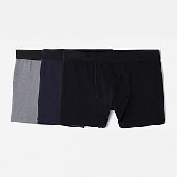 DOMYOS Pánske bavlnené boxerky čierno-sivo-modré 3 ks čierna 3XL