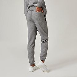 DOMYOS Pánske nohavice 500 Essentials na fitness sivé šedá L (W34 L34)