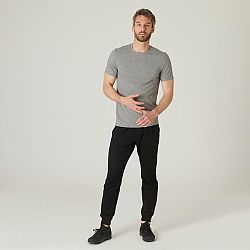 DOMYOS Pánske tričko 500 na cvičenie sivé šedá XL