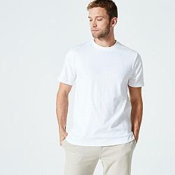 DOMYOS Pánske tričko 500 na fitness biele XL