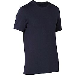 DOMYOS Pánske tričko 500 Slim na cvičenie tmavomodré 3XL