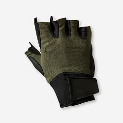 DOMYOS Pohodlné rukavice na posilňovanie 500 kaki khaki XL