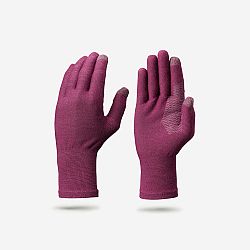 FORCLAZ Bezšvové spodné rukavice na horskú turistiku MT500 bordové fialová S-M