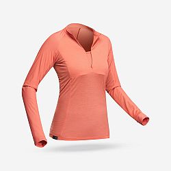 FORCLAZ Dámske tričko Tropic 900 s dlhým rukávom koralové oranžová XS