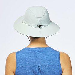 FORCLAZ Dámsky trekingový klobúk MT500 s ochranou proti UV svetlozelený 60-62 cm