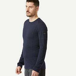 FORCLAZ Pánske tričko MT500 merino vlna s dlhým rukávom modrá XL