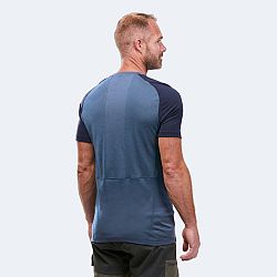 FORCLAZ Pánske tričko s krátkym rukávom MT500 na turistiku z vlny merino modrá XL