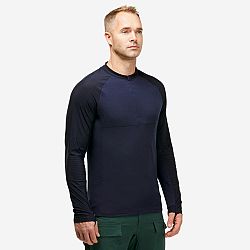 FORCLAZ Pánske tričko Tropic 500 na obmedzenie zápachu s dlhým rukávom modré M