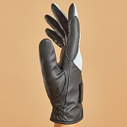 FOUGANZA Detské jazdecké rukavice 560 čierno-biele čierna 14 rokov