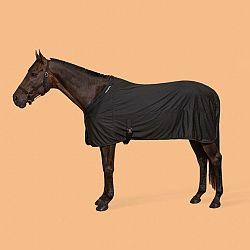 FOUGANZA Jazdecká rýchloschnúca deka z mikrovlákna pre poníky a kone čierna 125 cm