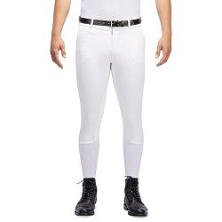 FOUGANZA Pánske jazdecké nohavice - rajtky 140 na súťaže s adhezívnymi nášivkami biele XL