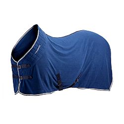 FOUGANZA Stajňová fleecová deka 500 pre kone a poníky modrá 125 cm