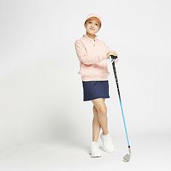 INESIS Dievčenská golfová šortková sukňa MW500 tmavomodrá 5-6 r (113-122 cm)