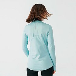 KALENJI Dámske hrejivé bežecké tričko s dlhým rukávom Zip warm svetlomodré L
