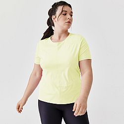 KALENJI Dámske priedušné bežecké tričko Dry+ Breath žlté fluorescenčné žltá L-XL