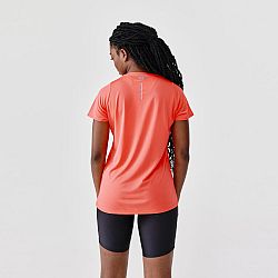 KALENJI Dámske priedušné bežecké tričko s krátkym rukávom Dry koralové ružová L-XL