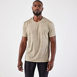 KALENJI Pánske bežecké tričko Run 500 Dry+ priedušné béžová XL