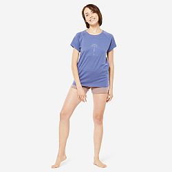 KIMJALY Dámske tričko na jogu z biobavlny modré L