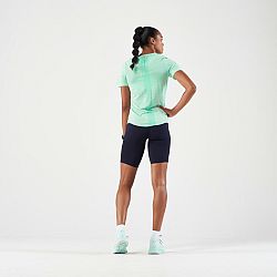 KIPRUN Dámske bežecké tričko Run 500 Confort bez švov žiarivo zelené zelená XL