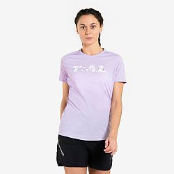 KIPRUN Dámske trailové tričko s krátkym rukávom fialové s potlačou fialová M-L