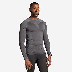 KIPRUN Pánske zimné bežecké tričko Skincare s dlhým rukávom priedušné sivé šedá 2XL