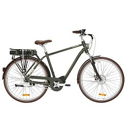 Mestský elektrický bicykel Elops 920 E so zvýšeným rámom zelená L-XL