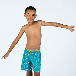 NABAIJI Chlapčenské šortkové plavky 100 Smile dlhé tyrkysovo-oranžové modrá 10-11 r (141-150 cm)