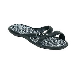 NABAIJI Dámske sandále Slap 500 Lea čierno-biele čierna 37-38