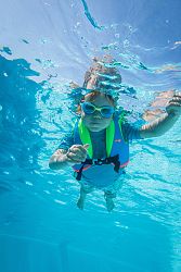 NABAIJI Detská plavecká vesta Swimvest+ modro-zelená tyrkysová