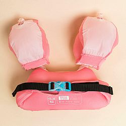 NABAIJI Detské plavecké rukávniky s pásom Tiswim 15-30 kg ružové