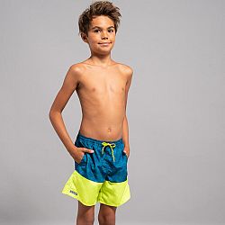 OLAIAN Chlapčenské plážové šortky 100 modro-žlté žltá 12-13 r (151-160 cm)