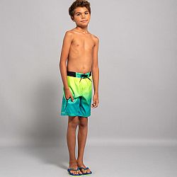 OLAIAN Chlapčenské plážové šortky 550 Offshore zelené zelená 10-11 r (141-150 cm)