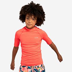OLAIAN Detské tričko 100 s UV ochranou krátky rukáv oranžové ružová 8-9 r (131-140 cm)