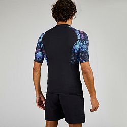 OLAIAN Pánske tričko 500 Vortex s UV ochranou krátky rukáv na surfovanie čierna XS