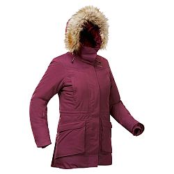 QUECHUA Dámska nepremokavá zimná bunda - parka na turistiku SH900 do -20 °C bordová 2XL