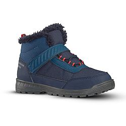 QUECHUA Detská hrejivá nepremokavá turistická obuv SH100 na suchý zips 24-34 modrá 28